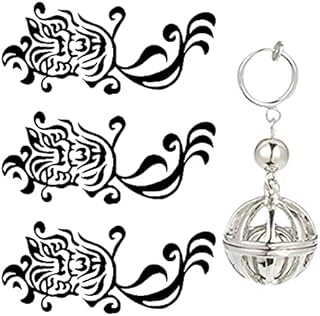 PPONE Hanemiya Kazutora Tattoo with Hanemiya Kazutora Cosplay Earring Tokyo Revengers Cosplay Accessories (Silver), 18cm