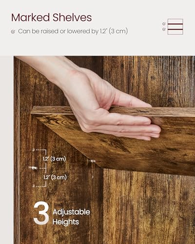 Image of VASAGLE Set of 2 Bookshelves, 31.5 Inches Wide, 3-Tier Open Bookcases with Adjustable Storage Shelves, Floor Standing Units, Rustic Brown ULBC173X01-2