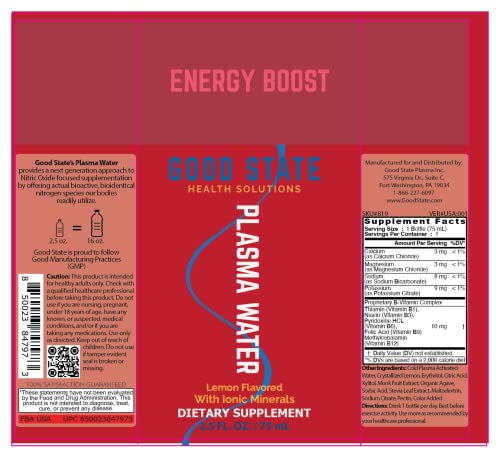 Image of Ionic Plasma Water Shot | Experience a Powerful Boost of Energy and Endurance with Our Revolutionary Ionic Plasma Water Shot - Infused with Nitric Oxide and Cold-Plasma Technology! | No Caffeine - Non-Stimulating | Plasma-Activated Water (PAW) | 2.5 Fluid Oz. | Lemon | Dietary Supplement | 1 Single Unit
