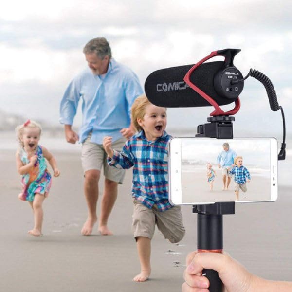 COMICA CVM-V30 LITE Video Microphone,Super-Cardioid Condenser On-Camera Shotgun Microphone for Canon Nikon Sony Panasonic DSLR Cameras,Mic for iPhone Android Smartphone with 3.5mm Jack(Black)