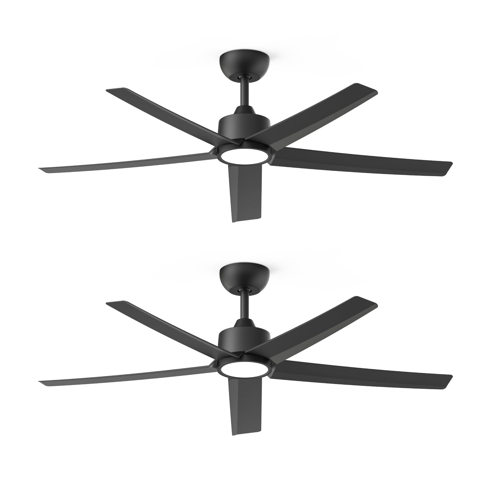 Photo 1 of ocioc 52 inch Ceiling Fans with Lights, 2 Pack Black Ceiling Fan with Light and Remote Control, 3CCT, Quiet DC Motor, 5 Blades Modern Ceiling Fan for Living Room Farmhouse Bedroom