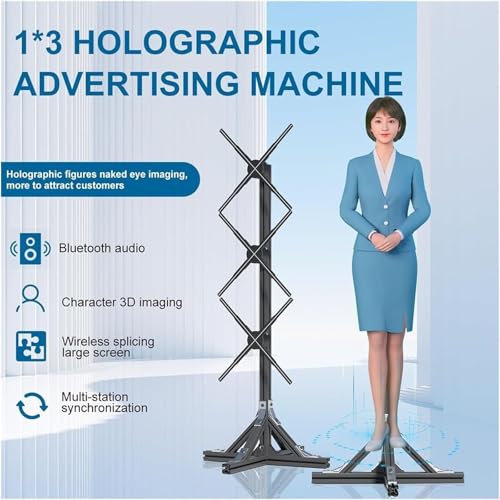 Projektor hologramowy, wyświetlacz reklamowy 3D do projekcji ekranu mobilnego, duża ściana wideo 50 cm do sklepu, baru, kasyna, promocji imprezowych