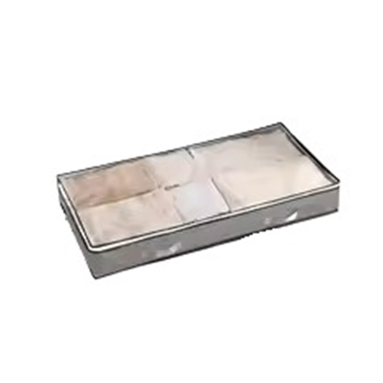 2 Pcs Collapsible Under Bed Storage Boxes, Non-woven Organizers for Clothes & Blankets(Light grey 2pcs)
