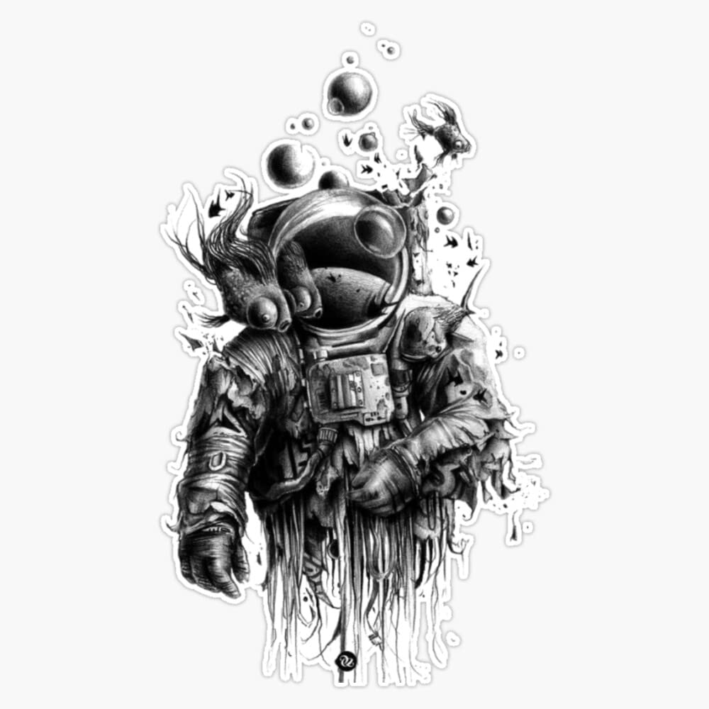 Space Astronaut Bumper Sticker Vinyl Decal 5"