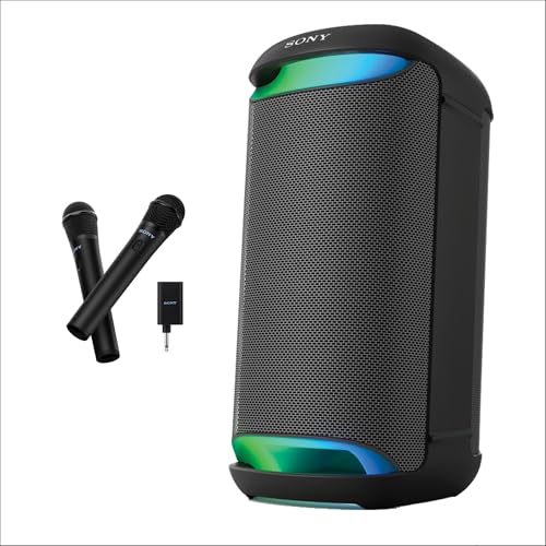 Sony SRS-XV500 Portable Bluetooth Karaoke Party Speaker & Karaoke Machine, 25-Hour Battery, Splash Resistant, Ambient Lights + ULT MIC Wireless Mic