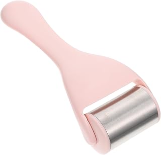 FOMIYES Roller Facial Roller Skin Care Tools Nursing Facial Tools for Skin Care Ice Facial Roller Ice Face Roller Ice Roller for Face and Eye Stainless Steel Pink Puck Ice Bag