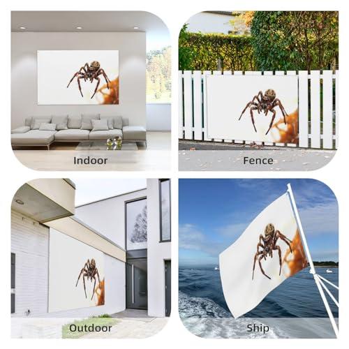 Drapeau araignée marron grand format pour sublimer la décoration murale