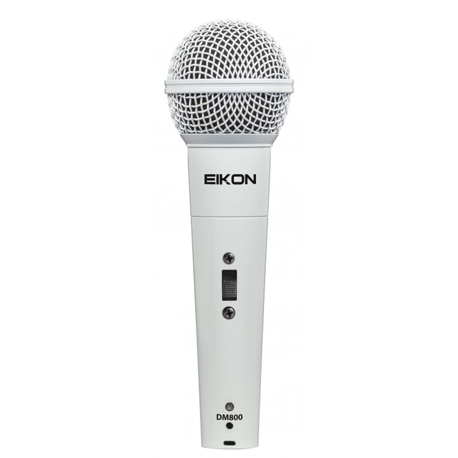 PROEL Eikon DM800WH - Micrófono dinámico para voz, canto y karaoke, color blanco + cable Cannon XLR 3P macho a Cannon XLR 3F hembra de 4,5 m, negro (Eikon DM800WH)