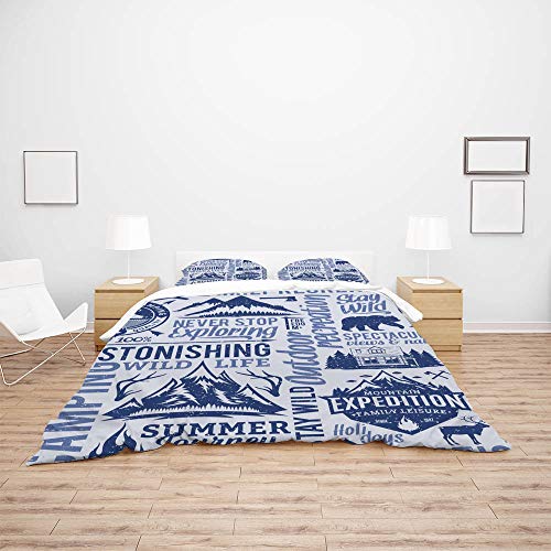 Housse de couette style journal parure de lit douce et infroissable