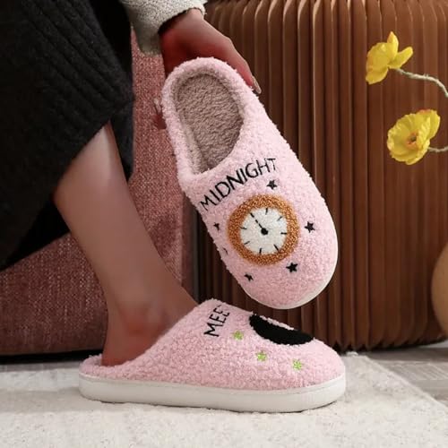 Embroidered Meet Me At Midnight Slipper for Couple Men Women Music Fans Fuzzy Cozy Memory Foam Home House Slippers Indoor Shoes2