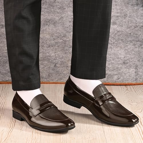 Image of Centrino Mens Formal Shoes |Slip on Design with Cushioned Insole for Comfort |Craftsmanship for All-Day Elegance (9753)