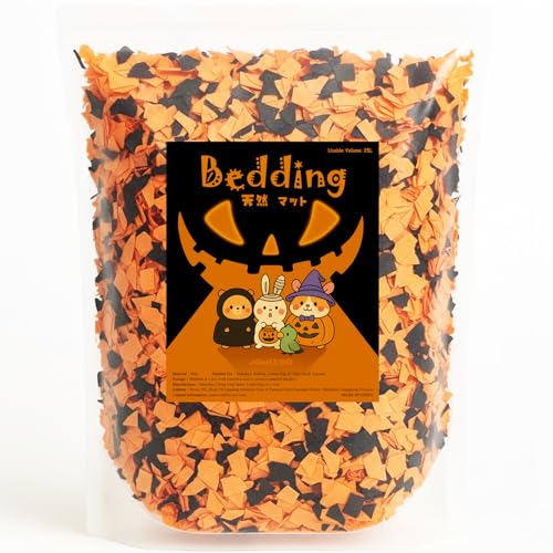 JOMIZOO ハムスター用床材 エアリーシリーズ|3倍ふんわり&無臭・無粉塵タイプ 通気性 柔らか天然広葉樹パルプ 小動物対応(ハムスター・デグー・チンチラ・ファンシーラット・フクロモモンガなど) ハロウィンオレンジ 25L