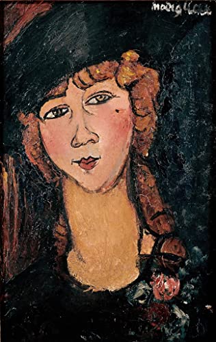 Tableau Portrait de Lolotte par Modigliani - Impression d'art vintage 60x90cm pour chambre