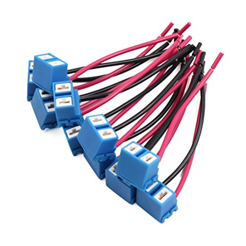 sourcing map 10 Piezas H7 Faro de Coche 2 Cables Conector Hembra...