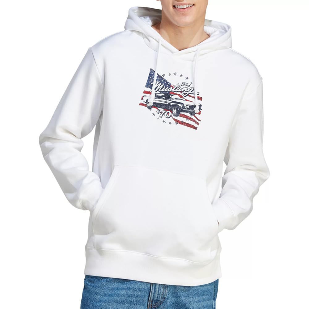Ford Unisex Mustang 70 Mustang Hoodie White Xxl
