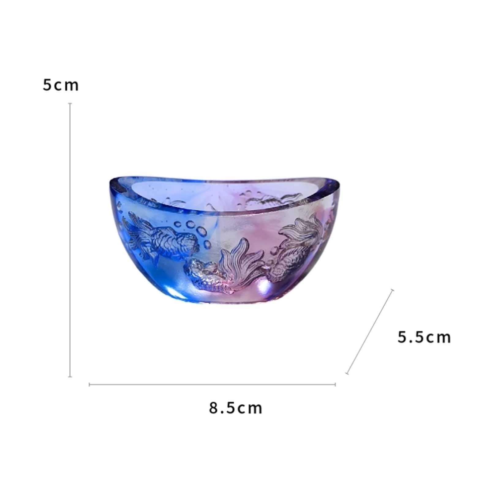 Poissons d'eau Douce Modélisation d'aquarium vitré Feng Shui for Attirer Les décorations de Richesse(Blue)