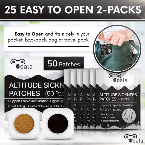 Ooala Altitude Sickness Prevention Patches | Supports Rapid Acclimation, Boosts Oxygen Intake, Fights Symptoms | Pack Of 50 #TOP3