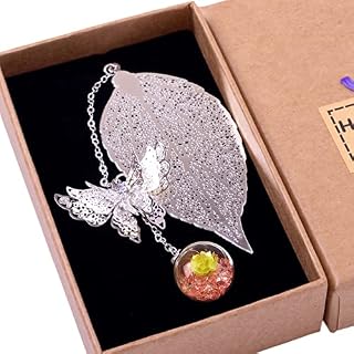 Toirxarn Metal Leaf Bookmark Valentine's Day Birthday Gifts for Women Girls Her Girlfriend Ladies Teacher Mum Grandma WifeInclude Kraft Paper Gift Box