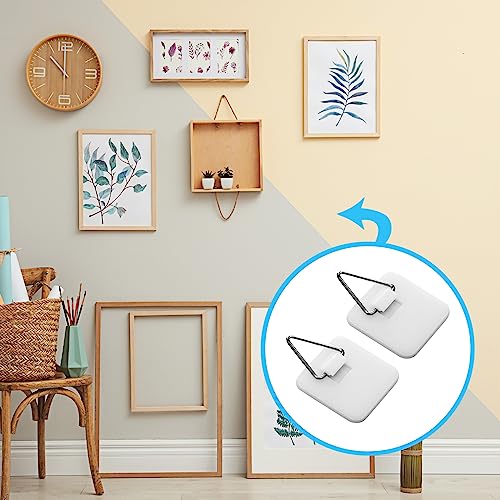 Image of Gisafai 100 Pcs Invisible Plate Hangers for The Wall 1.25 In 50Pcs Vertical Plate Holders 50 Pcs 30lbs Picture Hangers with Nails for Plate Pictures Photo Decorative Frame Wall Hook Art Supplies Decor