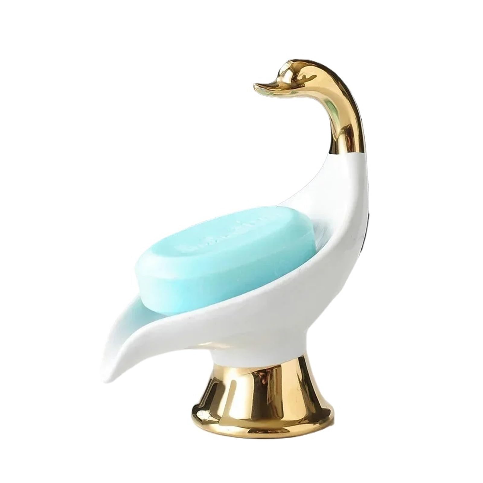 Porte-savons Porte-savon en céramique en forme de cygne, boîte à savon, porte-savon de salle de bain, plateau de rangement, fournitures de douche de salle de bain, support de salle de bain(WHITE)