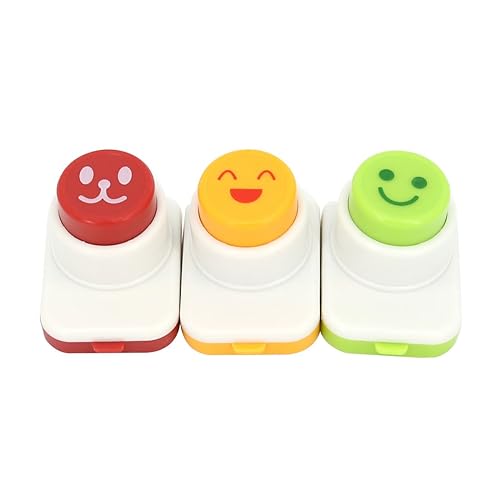 MoJyetli DIY Sushi Tool, 3Pcs Smile Face Laver Seaweed Nori Punch Embossing Device Rice Ball Onigiri Mould