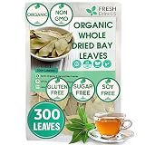 300+ Premium Dried Bay Leaves, Bay Leaf Tea, Organic, Whole Nice Leaves, Non GMO, Sugar Free, Gluten
