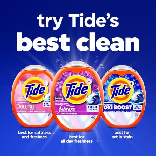 Image of Tide Power Pods with Febreze Laundry Detergent Pacs, 45 Count, Spring & Renewal Scent, All-Day Freshness