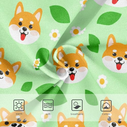 Cute Dog Flowers Floral Green Toddler Girls's Underwear 2T 23018863