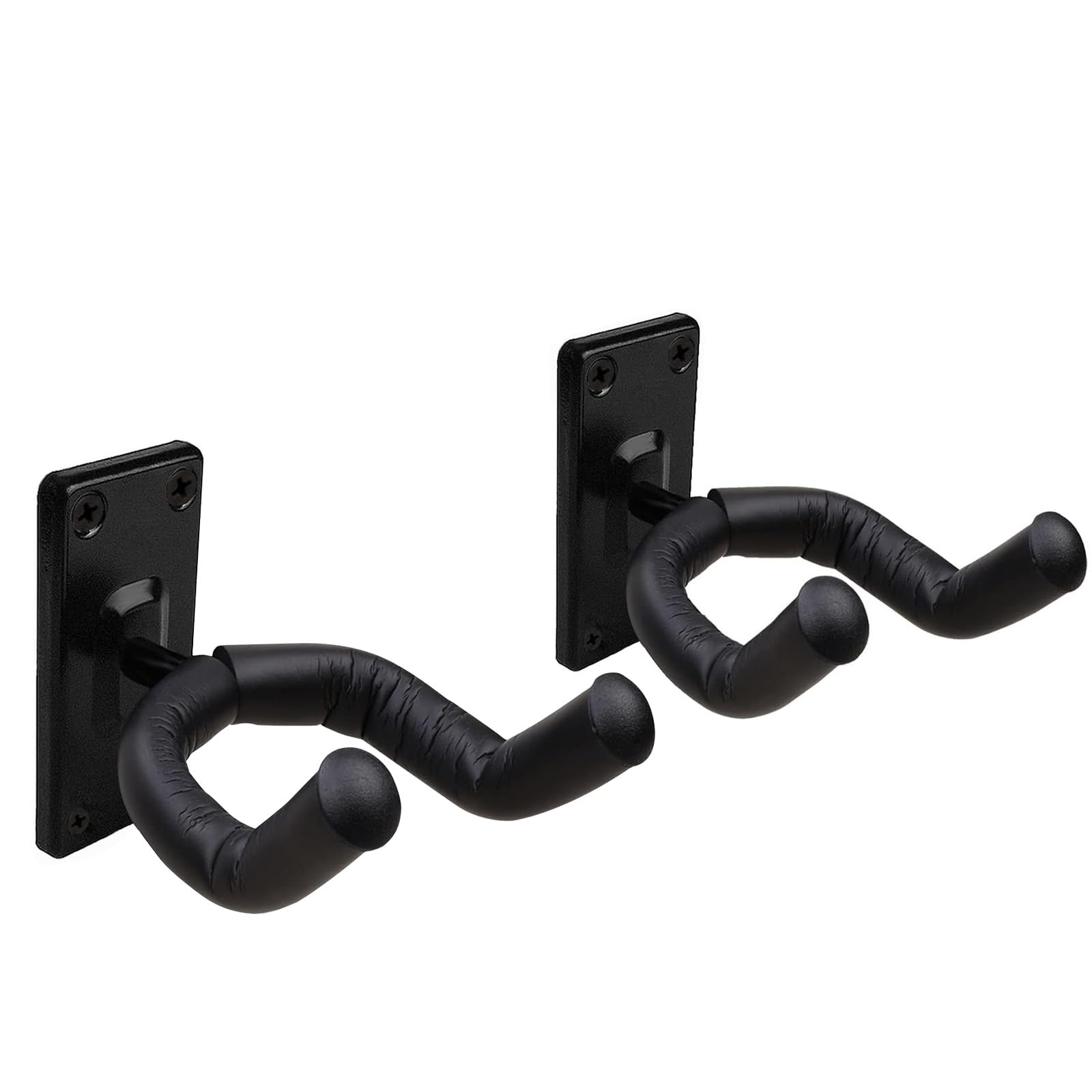 Cube-LED 2 x Guitar Hanger for Wall Mounting – Black Metal Professional Guitar Hangers for Secure and Stylish Display [QJ18]
