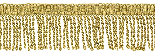 DÃ‰COPRO 2 Inch Long Gold Thin Bullion Fringe Trim, Style# BFT2 Color: C4, Sold by The Yard