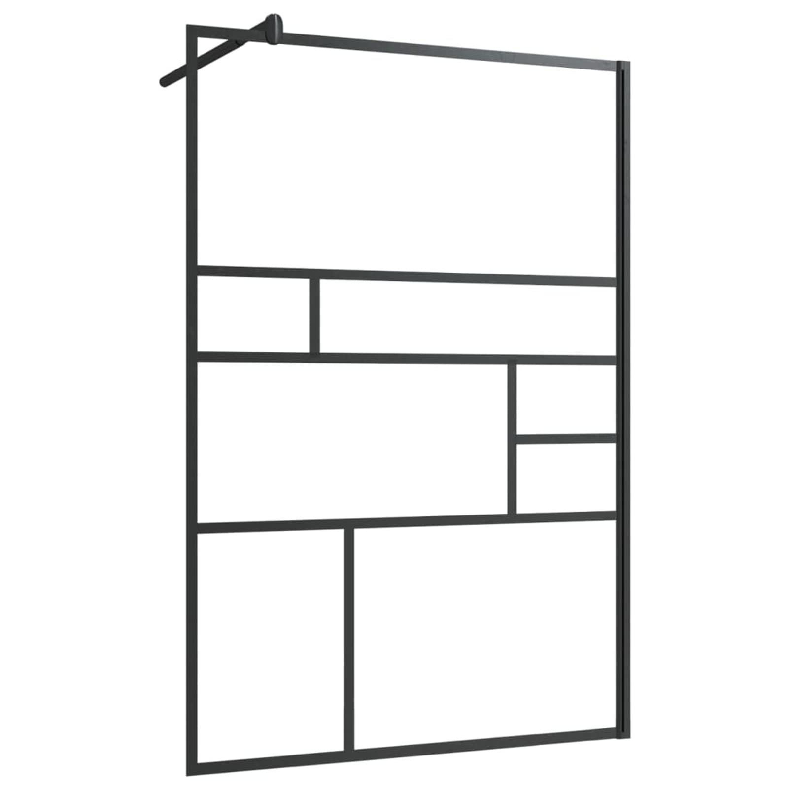 IKAYAA Mampara Ducha Fija 115x195 cm - Mamparas de Ducha Transparentes - Mamparas de Ducha Fija con Vidrio ESG 5 mm - Mampara Fija Transparente y Negro