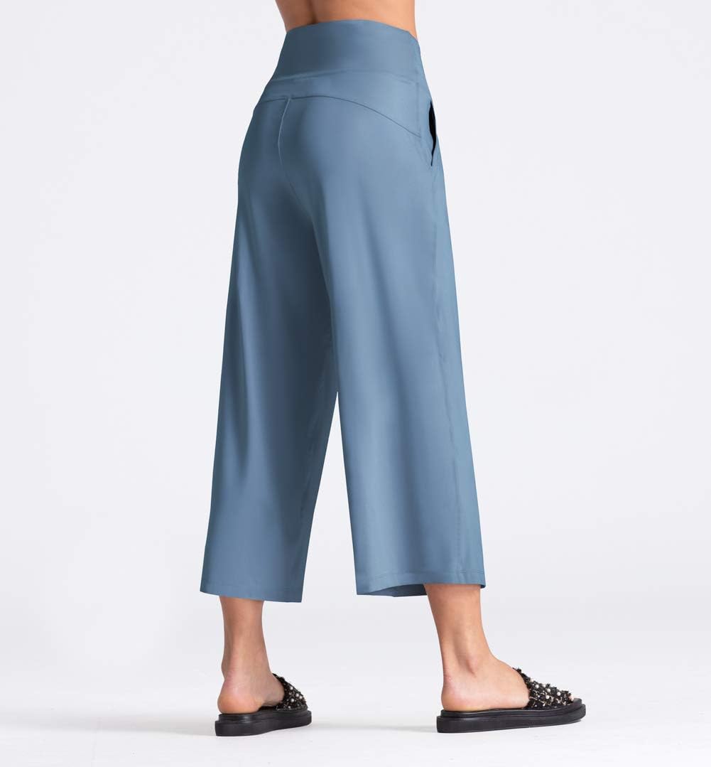 THE GYM PEOPLE Womens' Yoga Pants with Pockets and Tummy Control High Waist in Flare Crop - Image 6