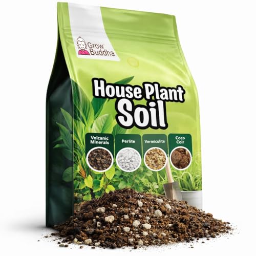 Grow Buddha Houseplant Potting Compost (2L) – Premium Indoor Plant Soil Mix with Perlite, Coco Coir & Activated Charcoal – Ideal for Monstera, Fiddle Leaf Fig & Tropical Houseplants