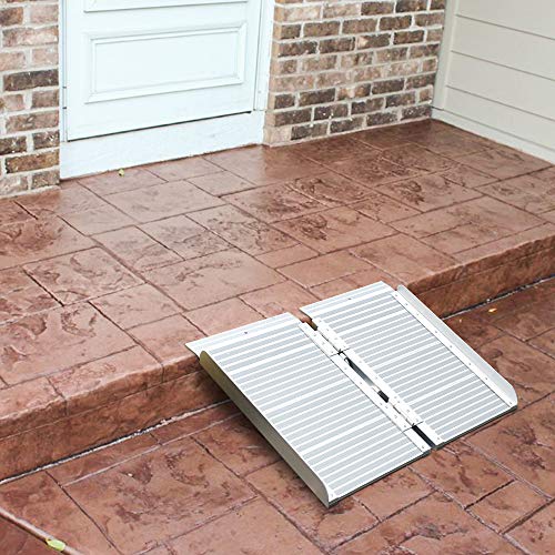 ORFORD Wheelchair Ramp 2ft for Home Steps Stairs Doorways Scooter, Utility Mobility Access Non Skid Folding Wheelchair Ramp, Portable Aluminum Foldable Threshold Ramp 2ft - Thumbnail 3
