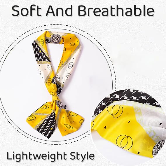 Women's Printed Silk Head Neck Scarf - Lightweight Satin Fashion Hair Scarf4