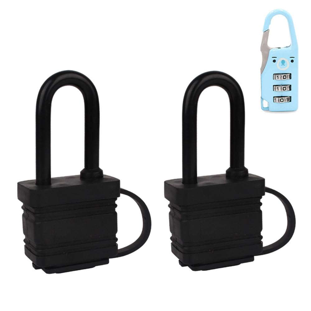 Resistente e Impermeabile con Chiave 40MM - Antintemperie - Nero - Lucchetti da Esterno - Stessa Chiave per Due Lucchetti - Ideale per Casa, Giardino, Garage, Cancello - Confezione da 2
