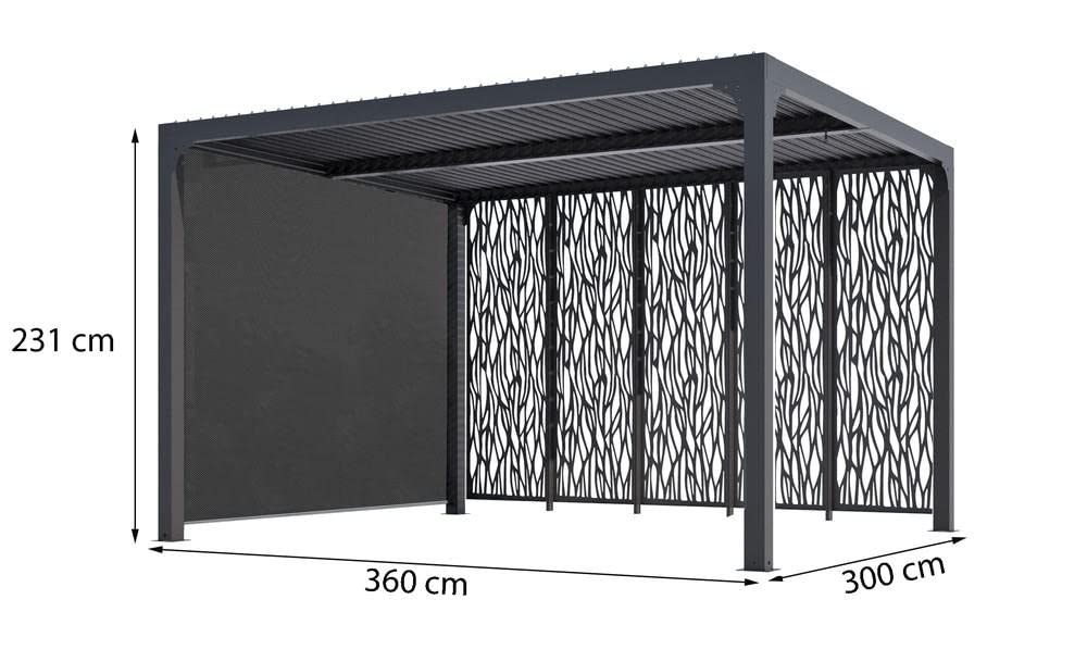 Pergola Bioclimatique 10.80m² Gris Anthracite - PER36M30RBI