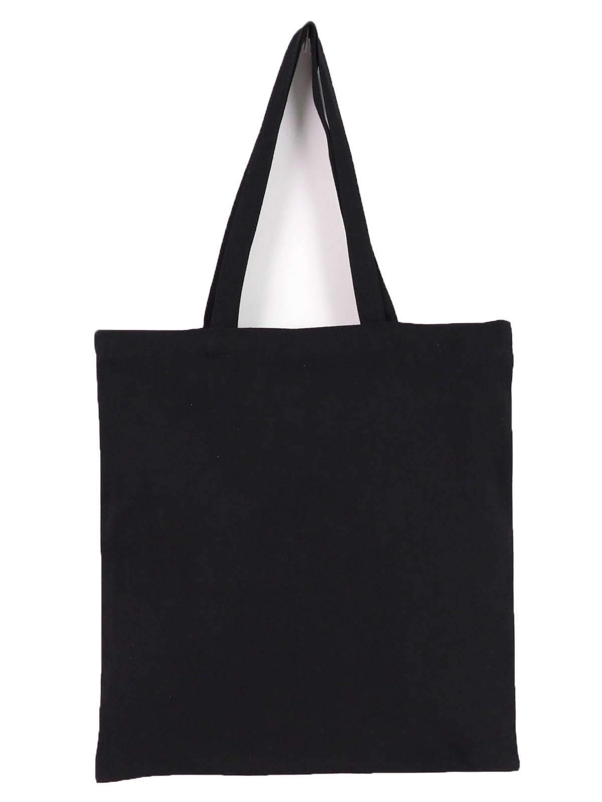 Sac fourre-tout en toile pour femme - Réutilisables - En coton - Cadeau - Sac vierge pour le bricolage, noir, 8pcs