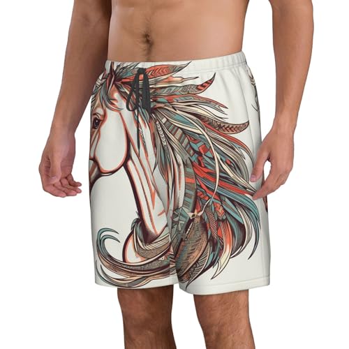Men's Swim Trunks Quick Dry Bathing Suits Cupid Arrow Love Horse Beach Board Shorts Swimwear with Pockets2