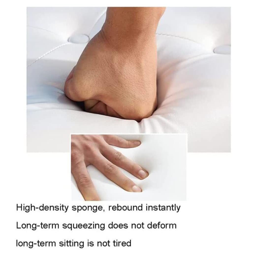Otomana Plegable con Almacenamiento, Taburete Rectangular para sofá con Almacenamiento y Tapa abatible, Banco para Zapatos de Cuero, Estructura de Madera Maciza con Tapa