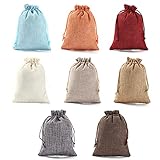 YoungJewl 24 Burlap Bags with Drawstring Mixed Color Drawstring Gift Bag Jewelry Pouch Hessian Bags Burlap Sacks for Wedding Party Favors DIY Craft(5x7Inch)