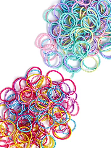 200 Pcs Hair Rubber Bands in Kitty Tin Storage Box