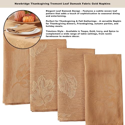 Servilletas de Tela Newbridge Gold Tremont Leaf Pack de 4 miniatura 3