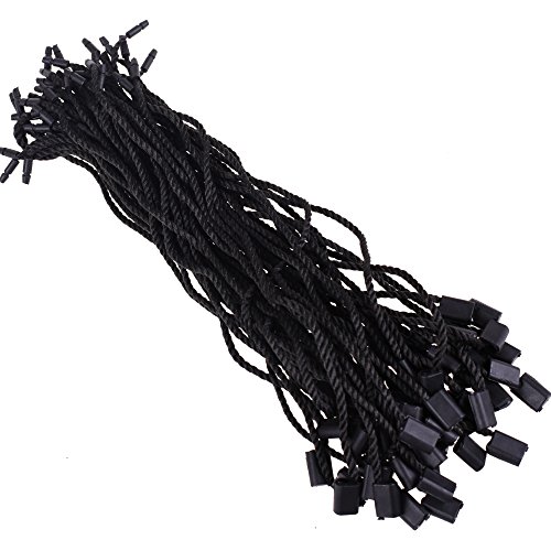 BCP Pack of 950 Pcs Hang Tag Nylon Rope String Snap Lock Pin Loop Tie Fasteners (Black)