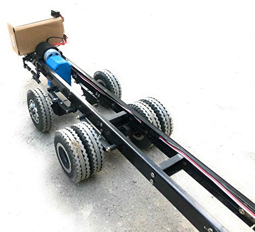 Image of indian scale art rc multi axle bus chassis. suitable for miniature scania bus chassis and volvo bus chassis scale 1:18-Black