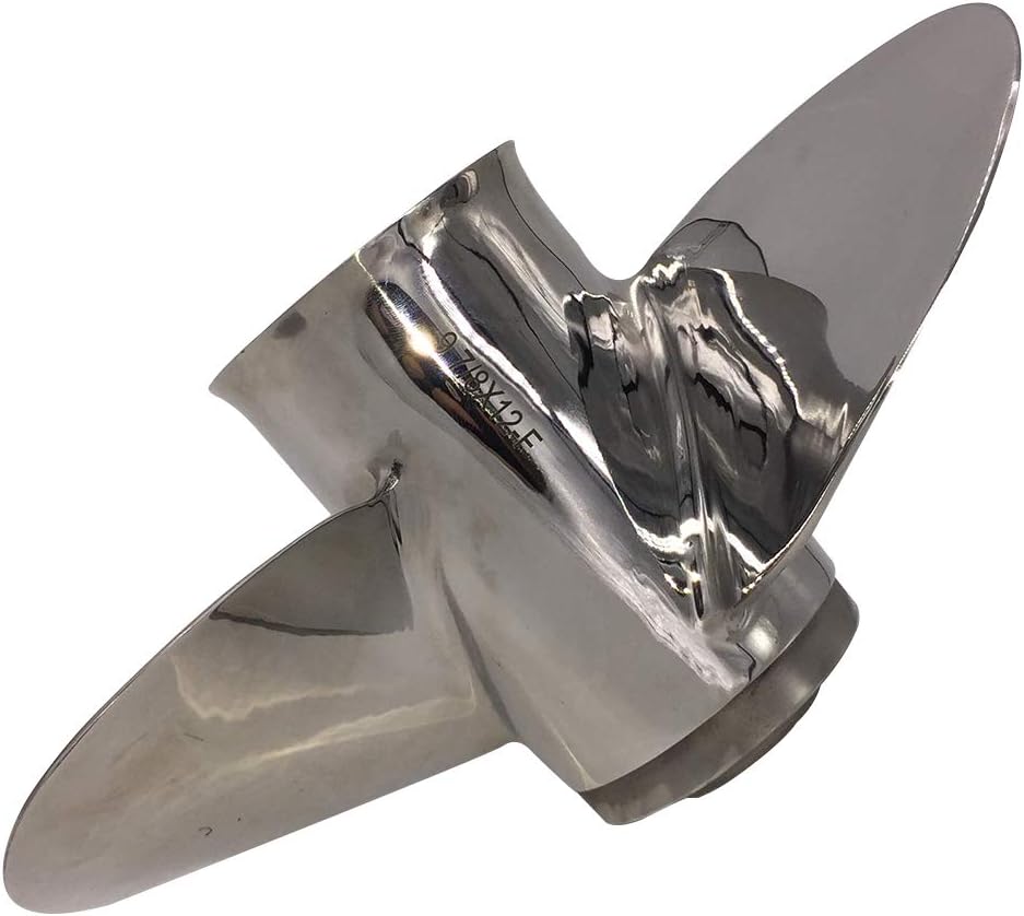 9-7/8x10-1/2 9 7/8x12 9 7/8x13 9 7/8x14 Stainless Steel Propeller for Yamaha 20-30HP Outboard Motor Pressed in Rubber Hub