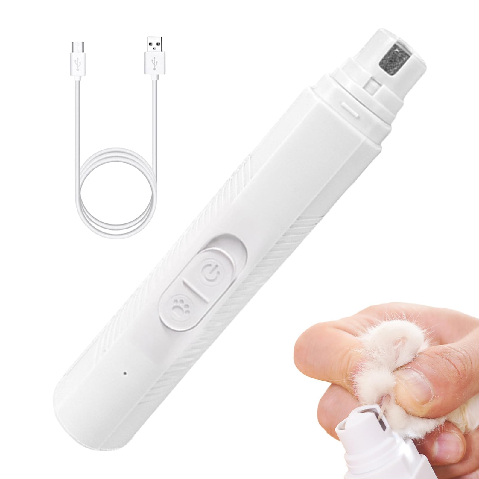SDGBCXD nail clippers, Electric Clippers, Cordless Pet Nails Trimmer, Low Noise File Shaver, Rechargeable Grooming Tool Kit(White.)