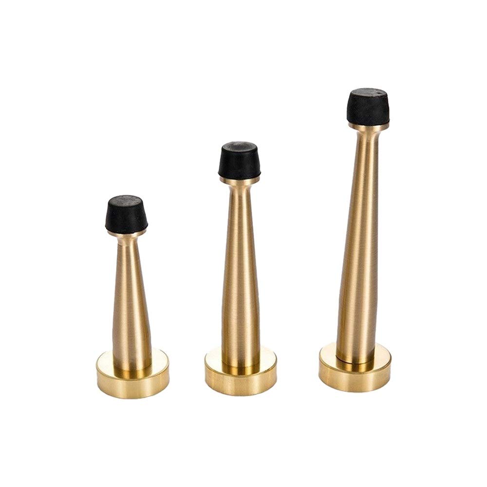 Brass Door Stop, Bathroom Door Stop 80mm/100mm/120mm, Heavy Floor Wall-Mounted Bumper Non-Magnetic Door Stopper, Door Bumper Furniture Hardware (Size : 120mm)