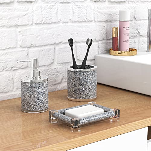 SHYFOY Silver Crystal Bathroom Accessories Set, 3 Piece by SHYFOY - Image 2