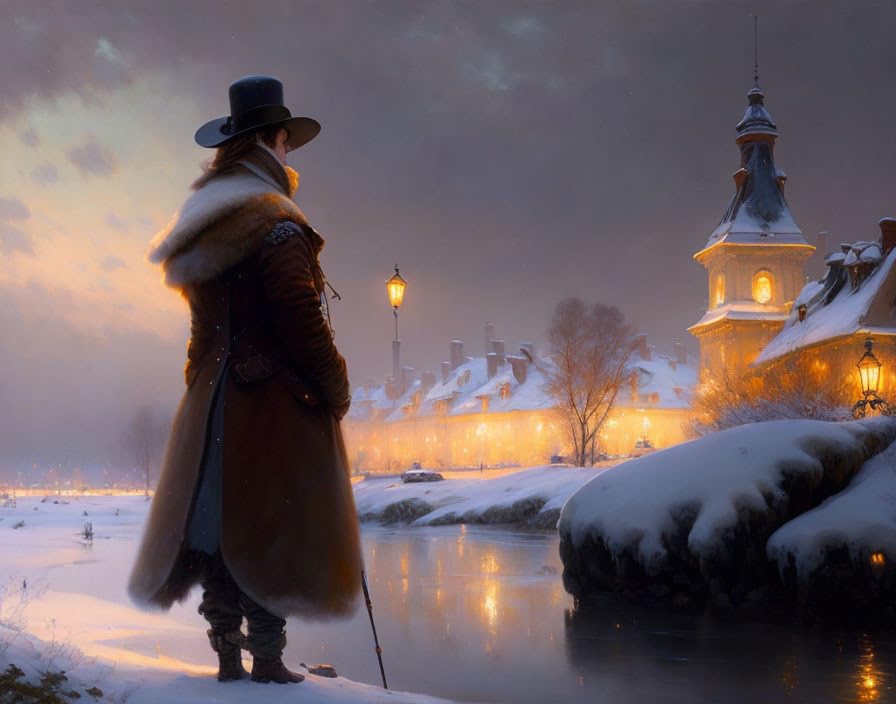 Tableau sur toile 58 x 90 cm Warm on a Cold Night sans cadre modernise votre décoration murale